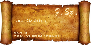 Fass Szabina névjegykártya